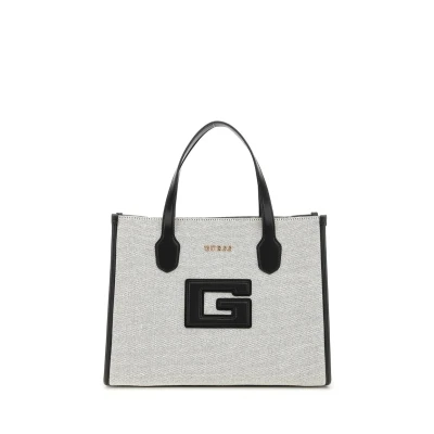 Afbeelding van GUESS Handtas Schoudertas G Status Compartment Tote Natural / Black Beige