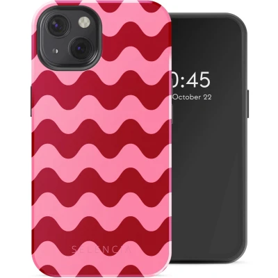 Afbeelding van Selencia Hoesje geschikt voor iPhone 13 Vivid Backcover MagSafe Wave Vibes Lipstick