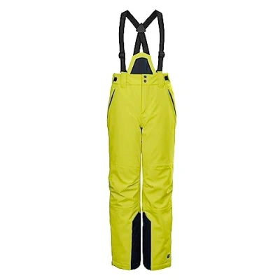 Afbeelding van killtec 37310 000 KSW 79 BYS SKI PNTS functionele skibroek voor jongens met afneembare slabbetjes, sneeuwvanger en randbescherming limoengroen, 152