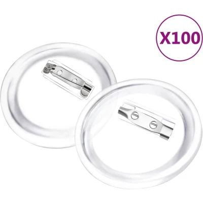 Afbeelding van Buttons met spelden 100 st 44 mm acryl