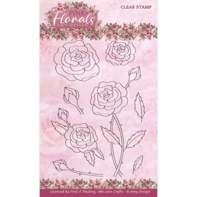 Afbeelding van Clear Stamps Amy Design Pink Florals Rose