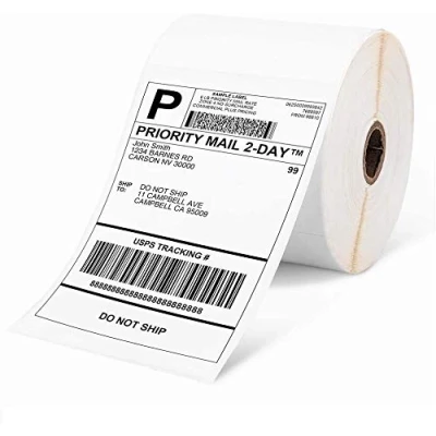 Afbeelding van Phomemo 500 stuks thermische verzendetiketten, zelfklevend, 10,2 x 15,2 cm, geschikt voor express bedrijven, compatibel met kantoorlabelprinters, rollabels