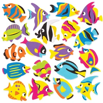 Afbeelding van Baker Ross Tropisch schuim vis stickers 120 delige set