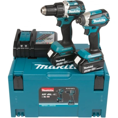 Afbeelding van Makita DLX2189TJ 18v 5.0Ah Combiset accuboormachine DDF484 en slagschroevendraaier DTD153