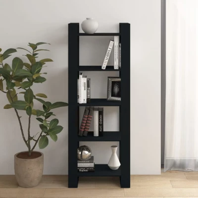 Afbeelding van Boekenkast/kamerscherm 60x35x160 cm massief hout zwart