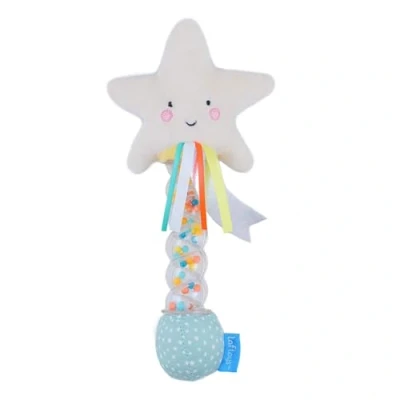 Afbeelding van Taf Toys Rammelaar in stervorm voor baby&#039;s, met gemakkelijk vast te pakken handgreep, lint, jongens en meisjes vanaf de geboorte