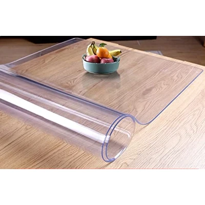 Afbeelding van Wangle Bureauonderlegger van transparant pvc, 1 mm dik, waterdicht, 140 x 60 cm
