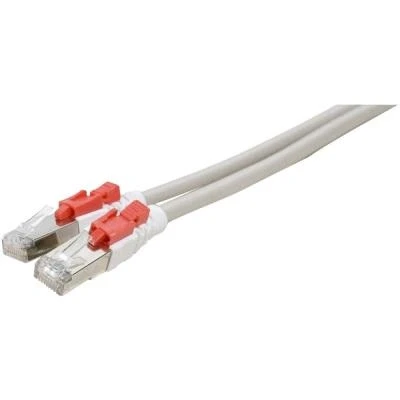 Image de Cordon Patch Rj45 S/ftp Cat6a a Verrouillage Gris 0,5 m