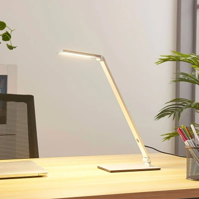 Afbeelding van Lucande LED bureaulamp met dimmer 1licht aluminium H: 41 cm Inclusief lichtbron