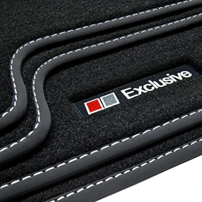 Afbeelding van tuning art A35 Exclusive Line vloermatten voor Audi A4 8E B6 B7 2000 2008, naad: zilver
