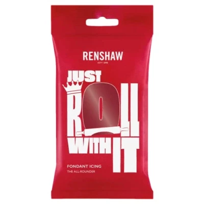 Image de Renshaw Fondant Ruby Red 250g, Pâte à Sucre Prêt l&#039;Emploi, Optimal pour Recouvrir et Décorer Gâteaux, Cupcakes Biscuits, Rouge coquelicot, 250 g