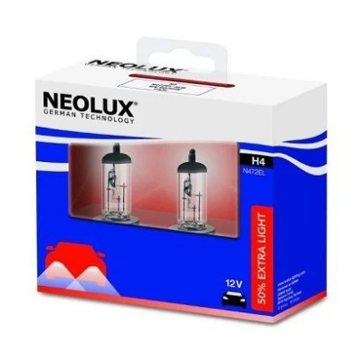 Afbeelding van Gloeilamp halogeen NEOLUX H4 Extra Light + 50% 12V, 60/55W
