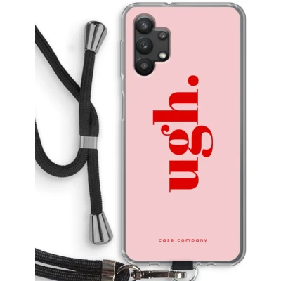 Afbeelding van Case Company® hoesje met Koord geschikt voor Samsung Galaxy A32 5G Ugh Telefoonhoesje Zwart Bescherming aan alle Kanten en Over de Schermrand