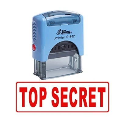 Afbeelding van TOP SECRET Stamp zelfinktende Rubber Desktop Glanzende Aangepaste Briefpapier