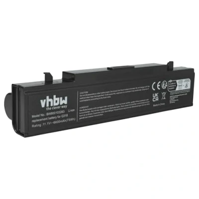 Afbeelding van vhbw Batterij compatibel met Samsung R719, R720, R730, R780, RC408, RC410 vervangende laptop voor AA PB9NC6B, PB9NC6W, PB9NS6B (Li ion, 6600 mAh, 11,1 V, zwart)