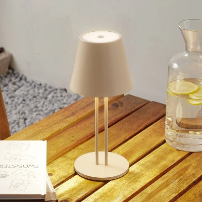 Afbeelding van Lindby Janea Twin Portable Taffellamp Dim. IP54 Beige