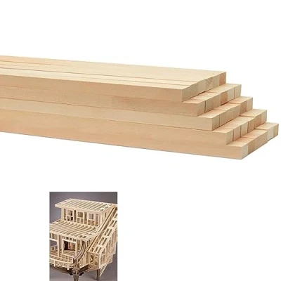 Afbeelding van TSKDKIT Set van 30 vierkante lindehouten stokken om te knutselen (30 x 0,5 cm)