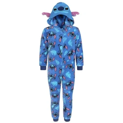 Afbeelding van Blauwe, Polar Fleece Eendelige Pyjama, Kinder Onesie met Capuchon, OEKO TEX