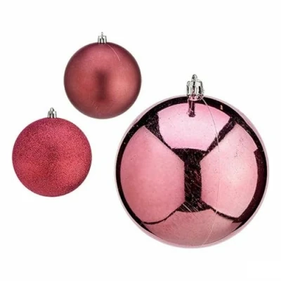 Afbeelding van Set kerstballen Roze Plastic 10 x 11 cm (12 Stuks)