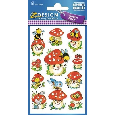 Afbeelding van Avery Av 4304 Etiket 3 Vel Paddenstoelen 10 Setjes Met