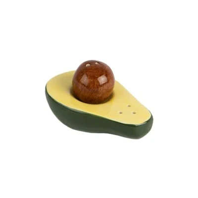 Afbeelding van Fisura Originele zout en peperstrooier &quot;avocado&quot; set voor avocado vormige tafel keramische peperstrooierset 4,5 x 5,5 9 cm