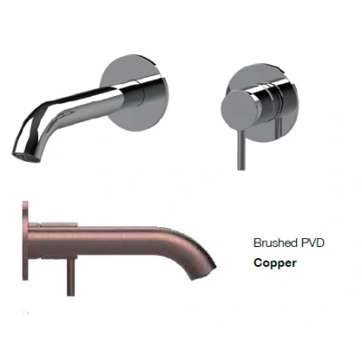 Afbeelding van SB Round inbouw wastafelmengkraan geborsteld koper PVD 162mm