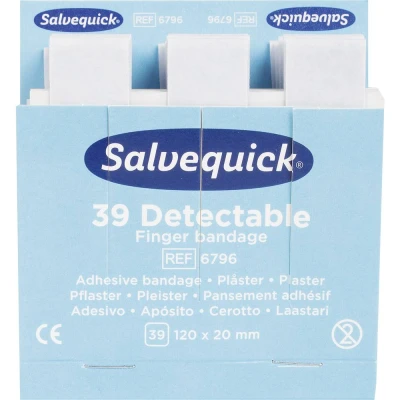 Afbeelding van Salvequick Refill 6796 detectable lange vingerpleister 6 x navulling HACCP blauw
