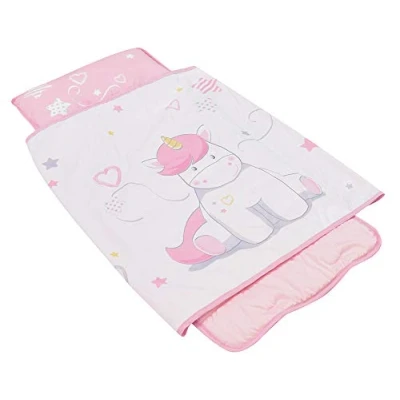 Afbeelding van Fun House 713180 Eenhoorn Dutje Mat/Slaapzak, Polyester, Roze, Afmetingen: L 55 x D 121 cm