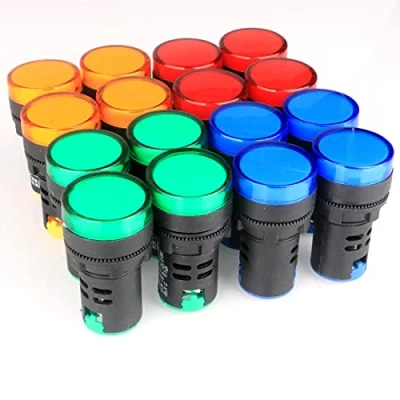 Afbeelding van GUUZI 16 stuks 220 V 380 20 mA energiebesparende led indicator, montagegat grootte 22 mm, groen/geel/rood/blauw (elk 4 stuks)
