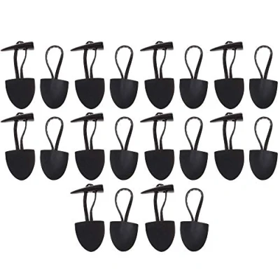 Afbeelding van POFET 10 stuks knopen om te sluiten, voor jassen, sporttassen, knutselen, zwart, 16 x 4 cm