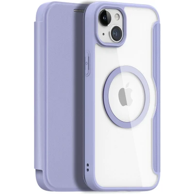 Afbeelding van Dux Ducis iPhone 15 Plus Hoesje Geschikt voor Magsafe Book Case Paars