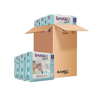 Afbeelding van Bambo Luiers Maat 1 XS 2 tot 4 kg 6 x 22 Stuks Voordeelverpakking