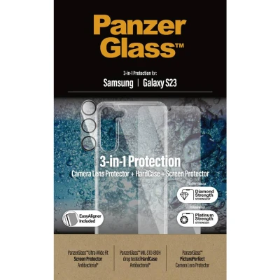 Afbeelding van PanzerGlass (Schutz )hülle B0433+7315 Screenprotector (glas) Samsung Galaxy S23 1 stuk(s) Anti vingerafdruk, Antibacterieel, Krasvast