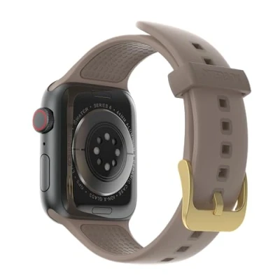 Afbeelding van OtterBox Horlogebandje voor Apple Watch Series 7/6/SE/5/4 (44 mm, 45 42 Silicone, Horloge 3 42mm, 10), Horlogebandjes, Beige