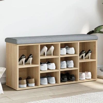 Afbeelding van Schoenenbank 102x32x50 cm bewerkt hout sonoma eikenkleurig