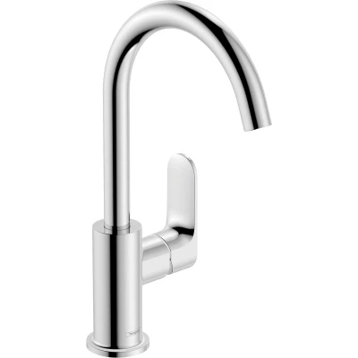 Afbeelding van hansgrohe Rebris S ééngreeps wastafelmengkraan 210 met draaibare uitloop en trekwaste chroom