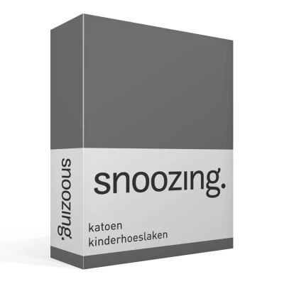 Afbeelding van Snoozing Katoen Kinderhoeslaken Ledikant 60x120 cm Antraciet