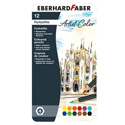 Afbeelding van kleurpotloden Eberhard Faber metaaletui a 12 stuks EF 516112