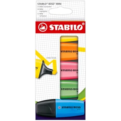 Afbeelding van Markeerstift STABILO BOSS min assorti etui à 5 stuks