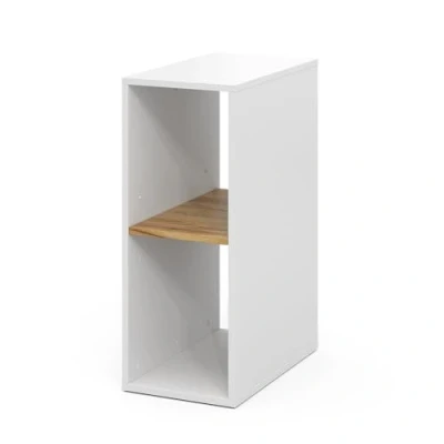Afbeelding van Vicco TomyPC kast 28.5 x 50 cm met 2 open vakken Eik wit/goud