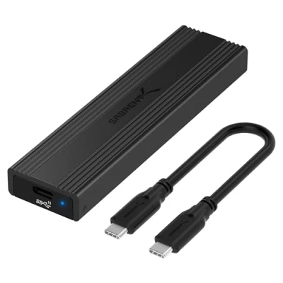 Image de SABRENT Boîtier M.2 NVMe, adaptateur PCIe SSD, convertisseur USB C 3.2 x 2 vers NVMe externe en aluminium, transfert de données rapide sans outil, station d&#039;accueil pour clé M + B, UASP (EC SNVE)