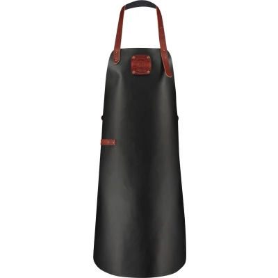Afbeelding van Witloft Classic Leren Schort Zwart/Cognac