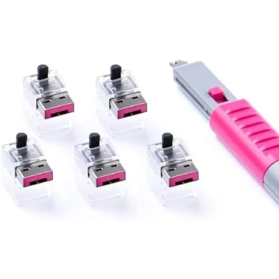 Afbeelding van Smart Keeper Essential LAN Cable Lock (5x) + Key Basic (1x) Roze
