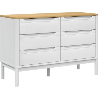 Afbeelding van vidaXL Ladekast FLORO massief grenenhout wit