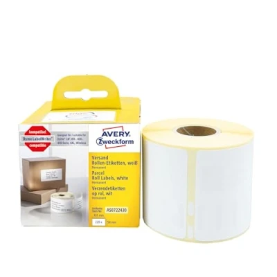 Afbeelding van Avery Zweckform Rol met etiketten Compatibel vervangt DYMO, Seiko 99014, S0722430 101 x 54 mm Papier Wit 220 stuk(s) Permanent hechtend Verzendetiketten