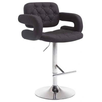 Afbeelding van Barkruk Moelv Stof Chrome frame Zwart