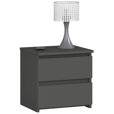 Afbeelding van AKORD Commode met 2 laden, multifunctionele kast, hoekbureau, hoekbureau voor thuis en kantoor, eenvoudige montage, 40 x 35 cm, grafietgrijs