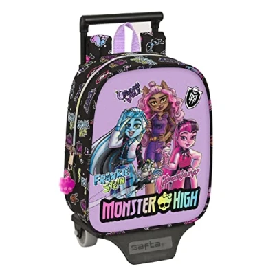 Afbeelding van Schoolrugzak met Wielen Monster High Creep Zwart 22 x 27 10 cm