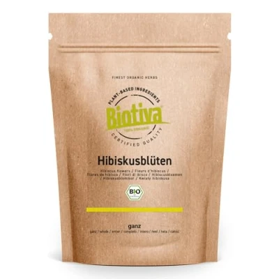 Afbeelding van Biologische hibiscusbloesemthee, 250 g, hoogwaardige gedroogde thee, gebotteld en gecontroleerd in Duitsland Biotiva