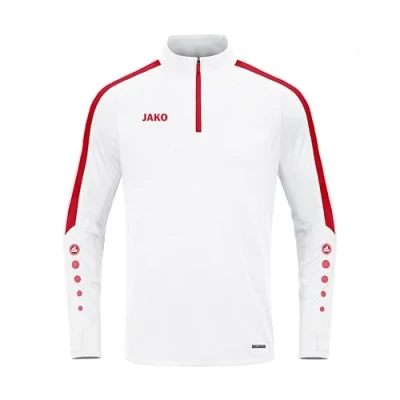 Afbeelding van JAKO Power Ziptop Trainingstrui voor heren, Wit/Rood